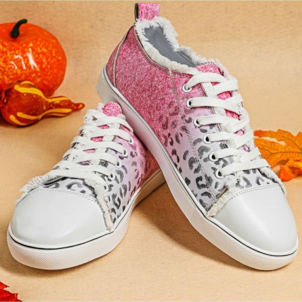 Boutique Pink Leopard Print Sneakers